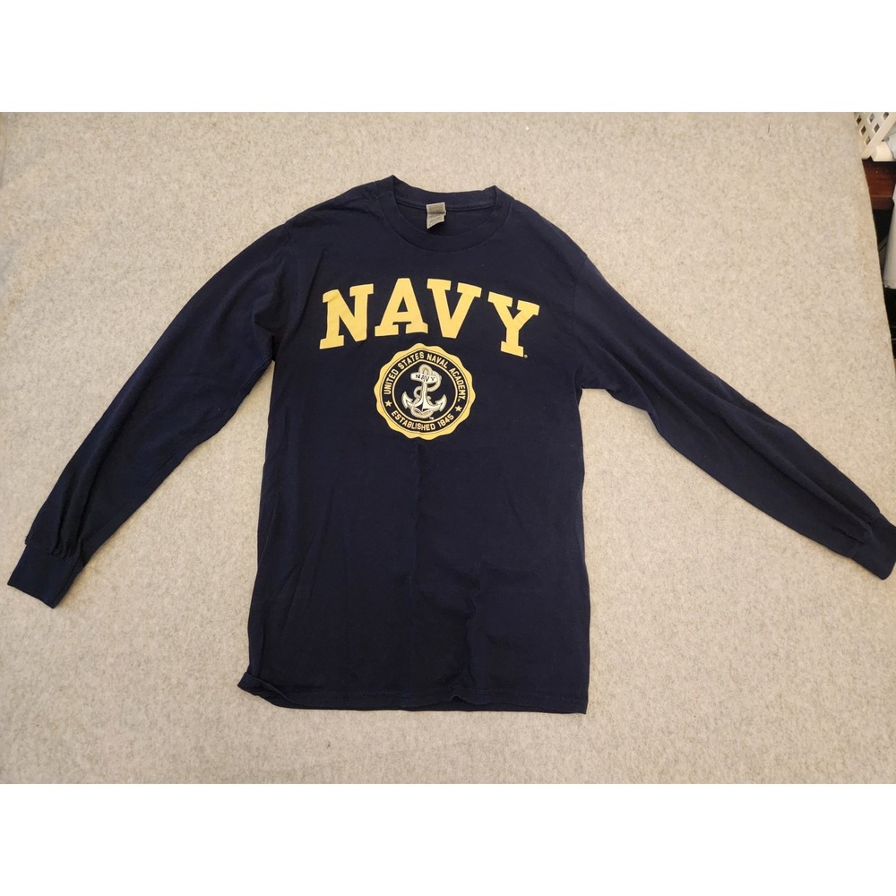 Gildan Vintage Sweatshirt Men's Small Blue United States US Navy Academy‎ Retro